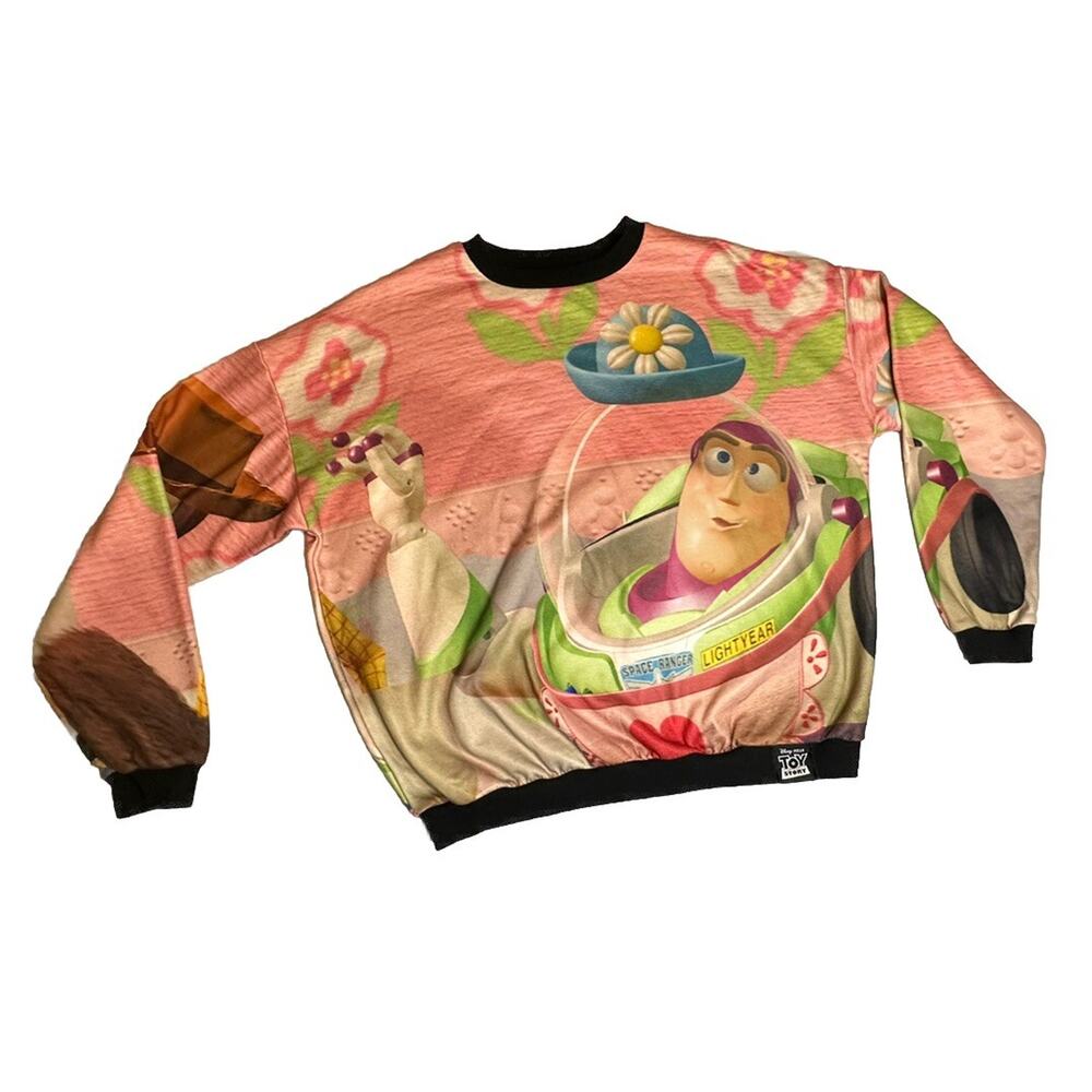 Disney Toy Story Pre Loved Pullover Sweatshirt Buzz Lightyear & Woody Med